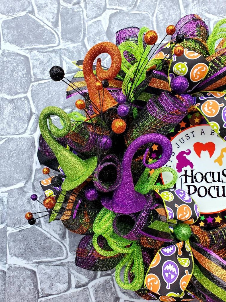 Hocus pocus wreath, hocus pocus front door wreath, halloween wreath, halloween wreath for front door, hocus pocus decor, halloween decor