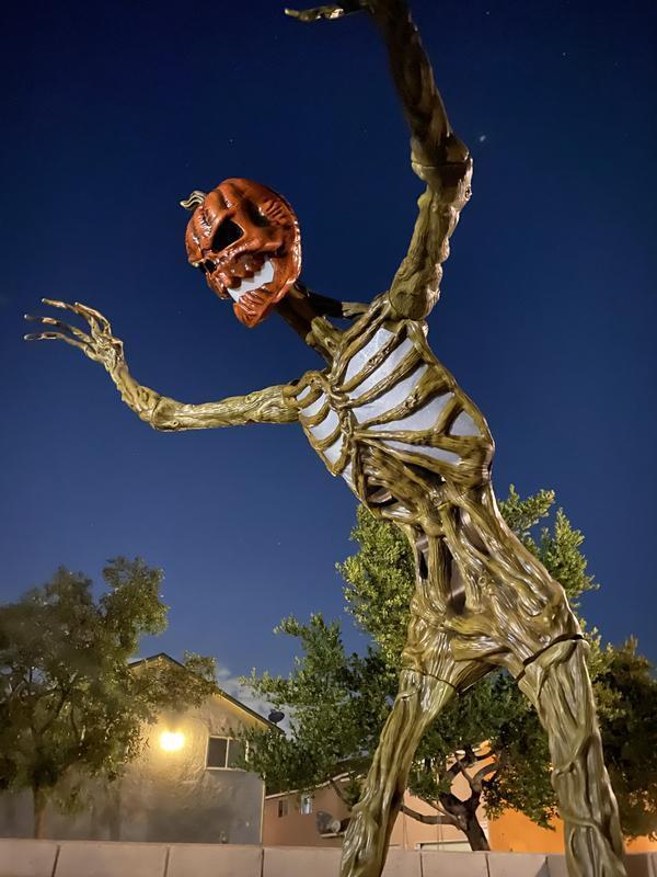 12 ft. Giant-Sized Inferno Pumpkin Skeleton