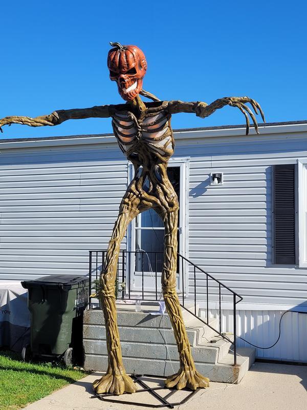 12 ft. Giant-Sized Inferno Pumpkin Skeleton