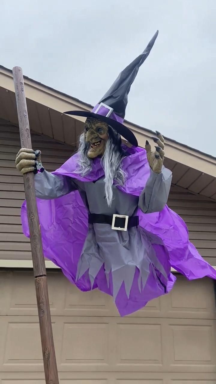 💝Lowest Price✨12 ft. Giant Sized Animated LED Hovering Witch