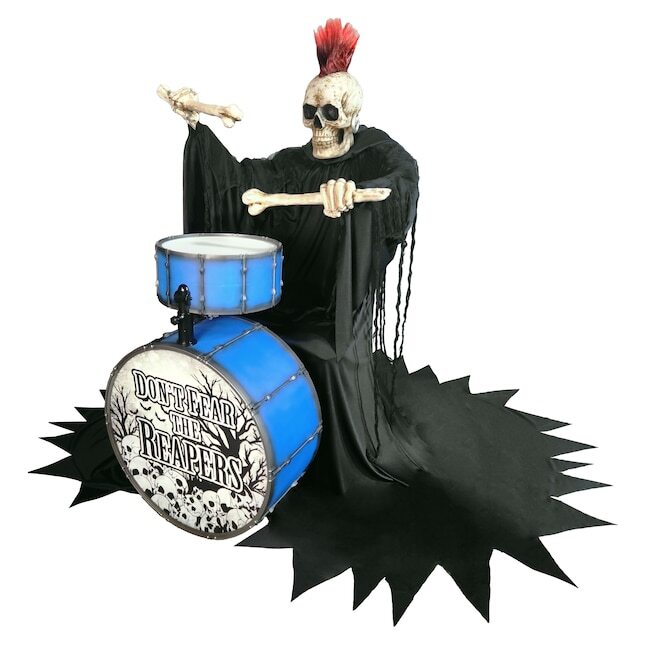 4-ft Animatronic Bluetooth Reaper with Band Drums