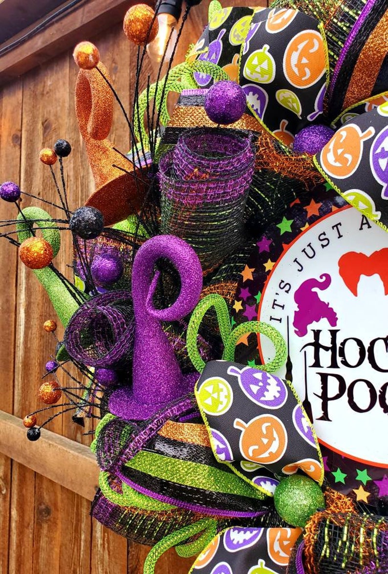 Hocus pocus wreath, hocus pocus front door wreath, halloween wreath, halloween wreath for front door, hocus pocus decor, halloween decor