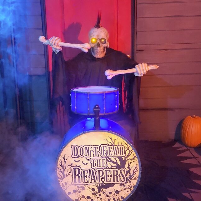 4-ft Animatronic Bluetooth Reaper with Band Drums