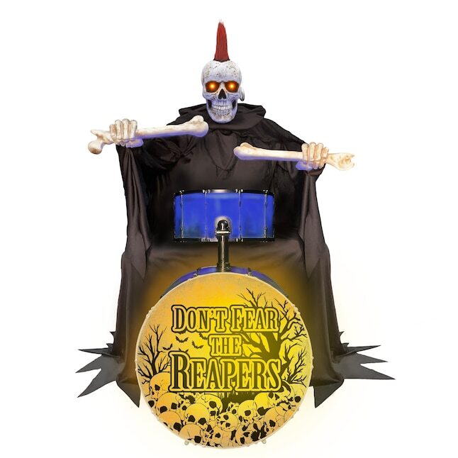 4-ft Animatronic Bluetooth Reaper with Band Drums