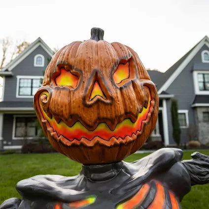 New! 5ft Pumpkin Skeleton Black Light Reactive Ground Breaker
