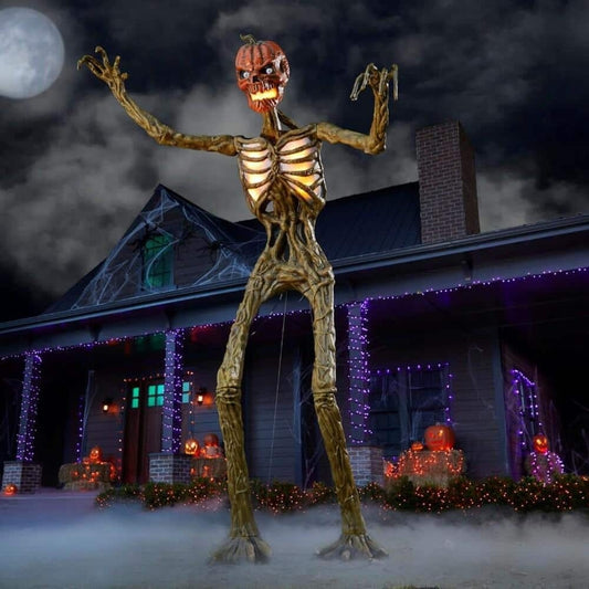 12 ft. Giant-Sized Inferno Pumpkin Skeleton
