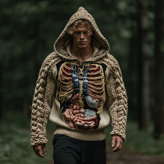 Classic  Halloween Anatomy Art Chunky Knitted Sweater