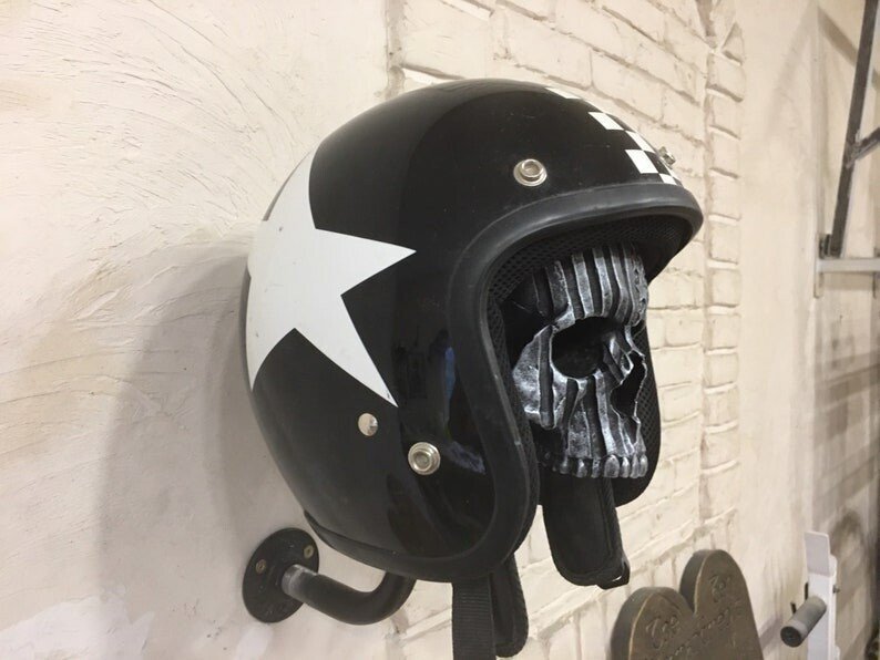 ☠️Motorcycle skull helmet holder (🎁gift for bikers)
