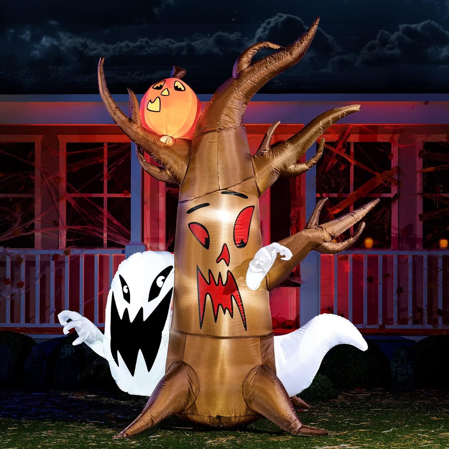 Scary Tree with A Ghost Through