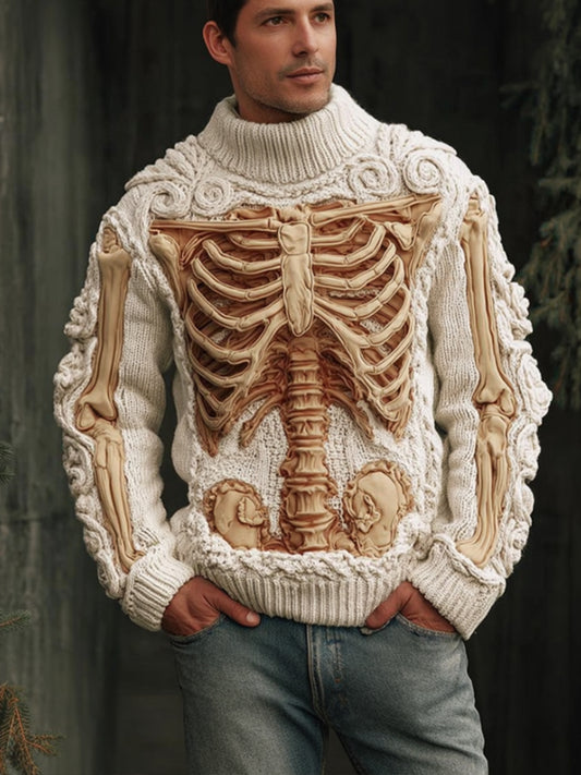Men's Anatomy Art: Making Old White High Collar Sweater