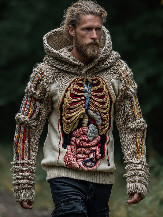 Classic  Halloween Anatomy Art Chunky Knitted Sweater