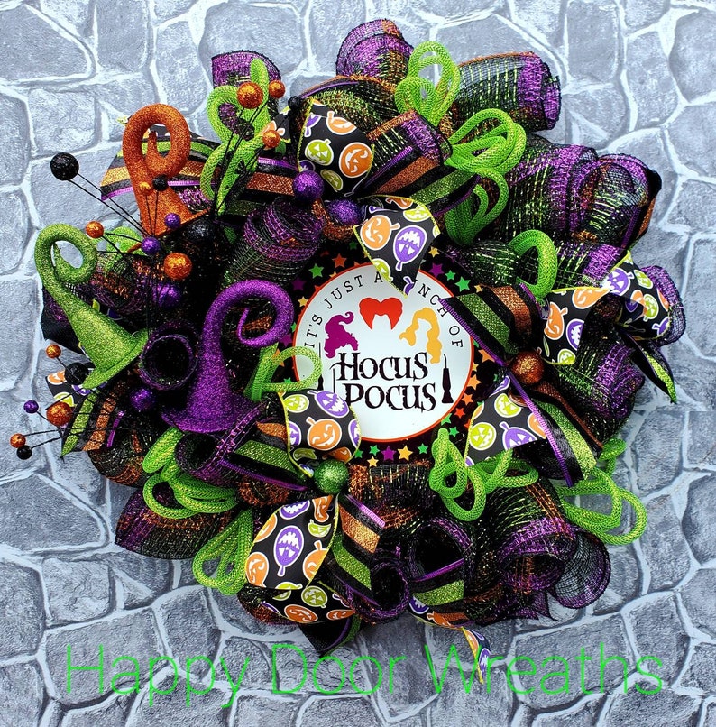 Hocus pocus wreath, hocus pocus front door wreath, halloween wreath, halloween wreath for front door, hocus pocus decor, halloween decor