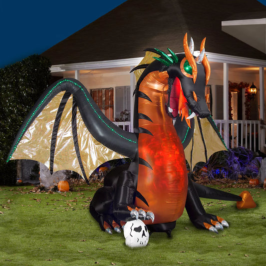 Pre-Lit Inflatable Dragon