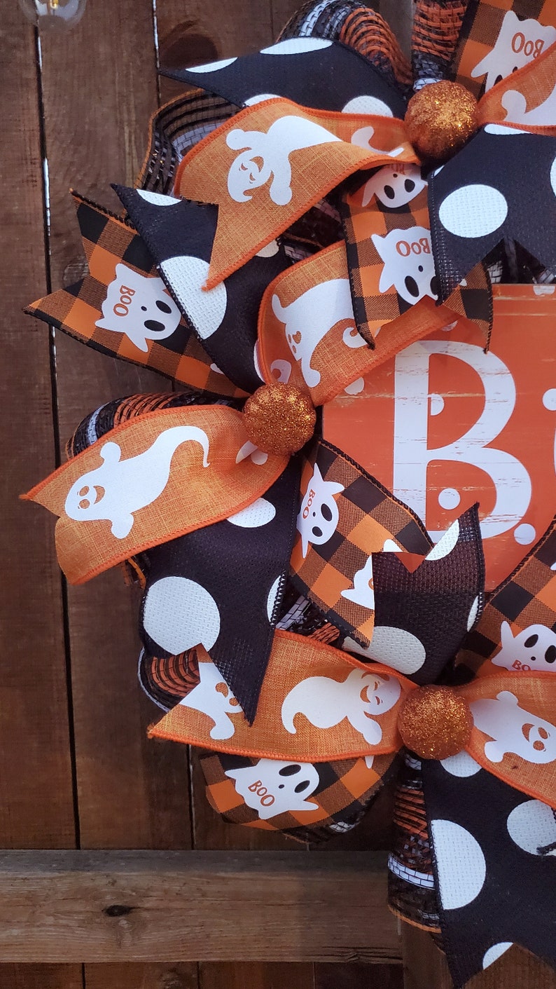 Ghost wreath, halloween front door wreath, halloween wreath for front door, halloween ghost wreath, cute halloween wreath, Halloween decor