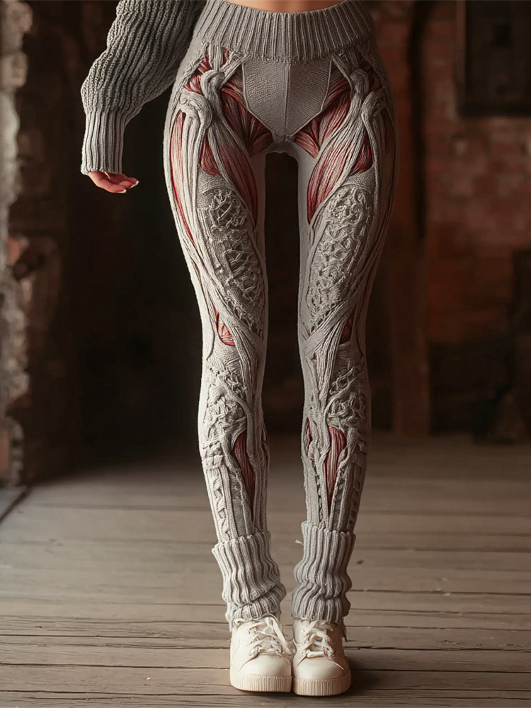 Halloween Muscle Anatomy Art Women's Knit Leggings
