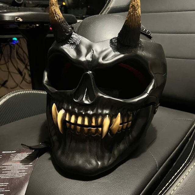 Black Demon Skull Motorcycle Helmet