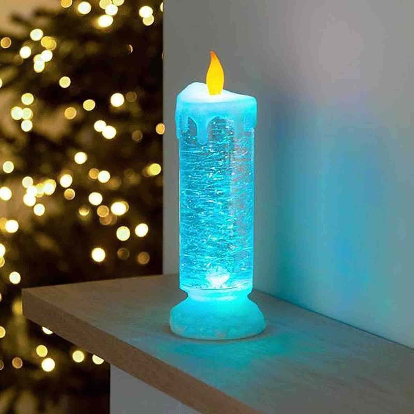 Color Changing Glitter LED Rotating Crystal Candle Light