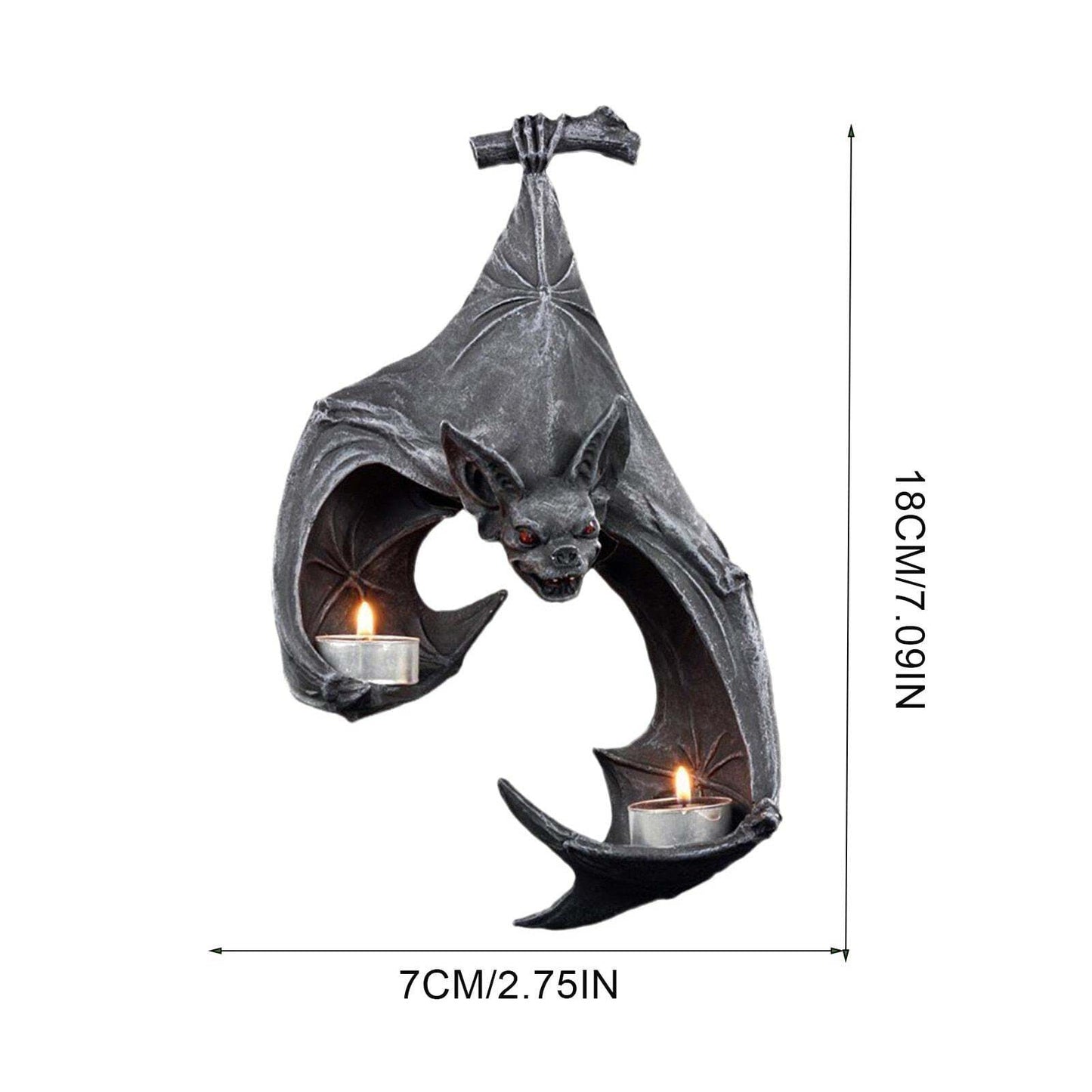Bat Wall Tealight Candle Holder Hanging Sculpture