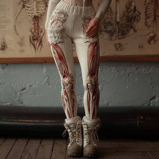 Vintage Halloween Human Anatomy Art Realistic Pants