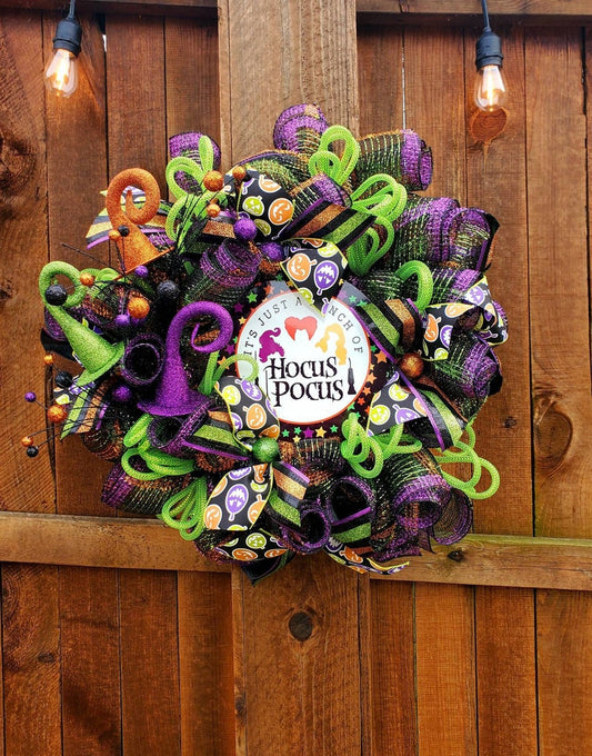 Hocus pocus wreath, hocus pocus front door wreath, halloween wreath, halloween wreath for front door, hocus pocus decor, halloween decor