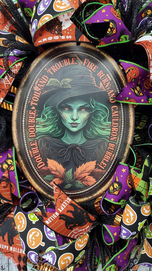 Witch wreath, halloween witch wreath, halloween wreath,halloween wreath for front door, witch decor, witch front door wreath,halloween decor
