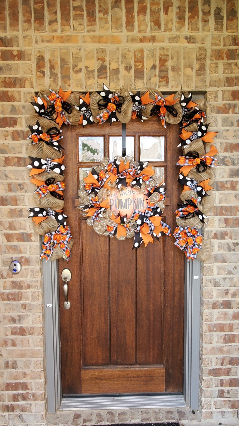 Halloween garland, Halloween garland for front door, Halloween wreath, g