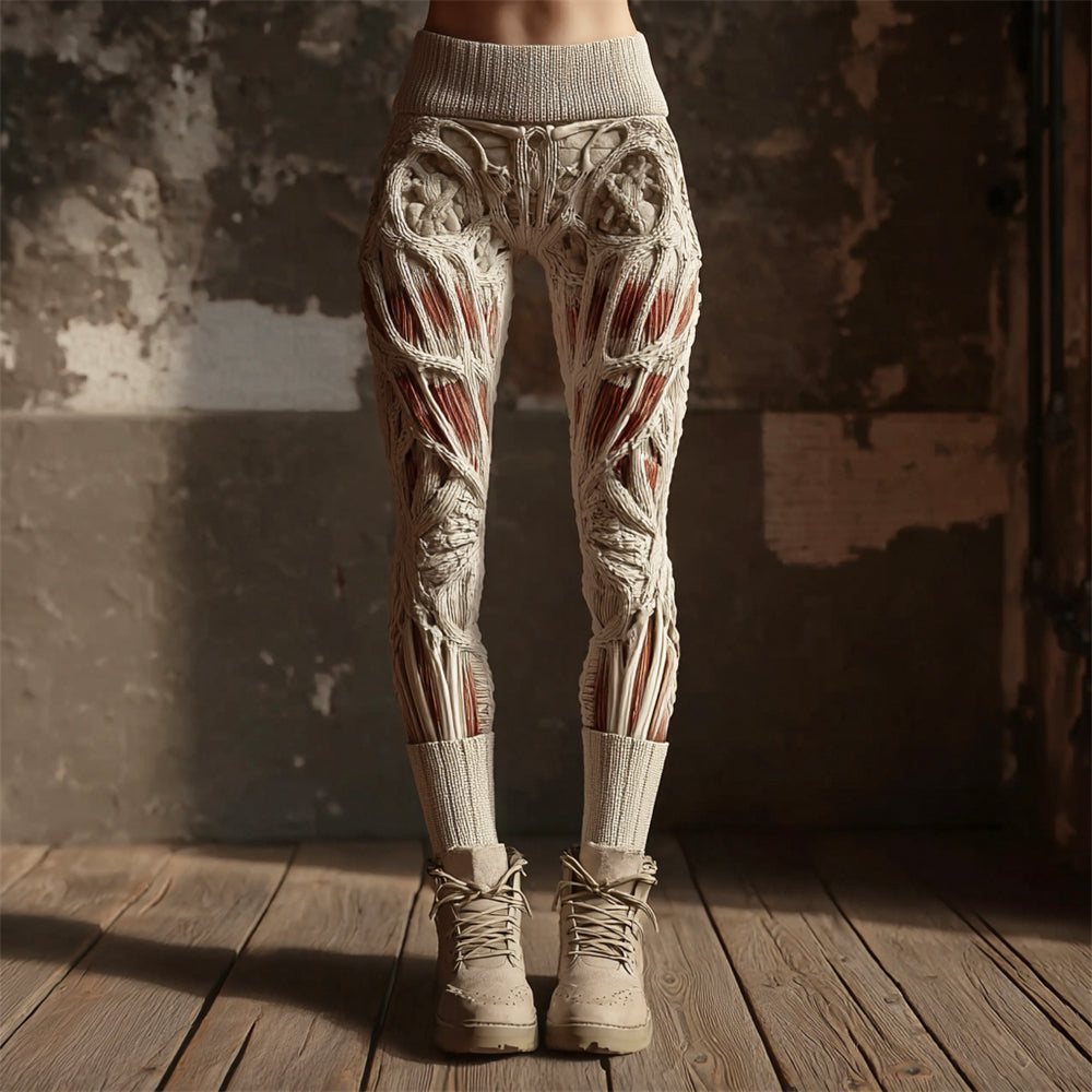 Halloween Muscle Anatomy Art Women's Knit Leggings
