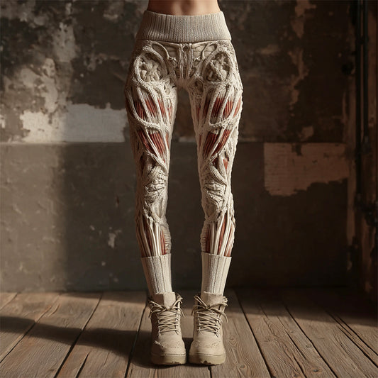 Halloween Muscle Anatomy Art Women's Knit Leggings