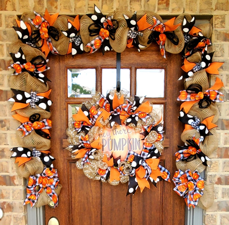 Halloween garland, Halloween garland for front door, Halloween wreath, g