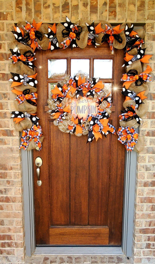 Halloween garland, Halloween garland for front door, Halloween wreath, g