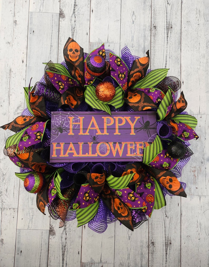 Halloween wreath, halloween wreath for front door, front door halloween wreath, whimsical halloween wreath, fall wreath, halloween decor