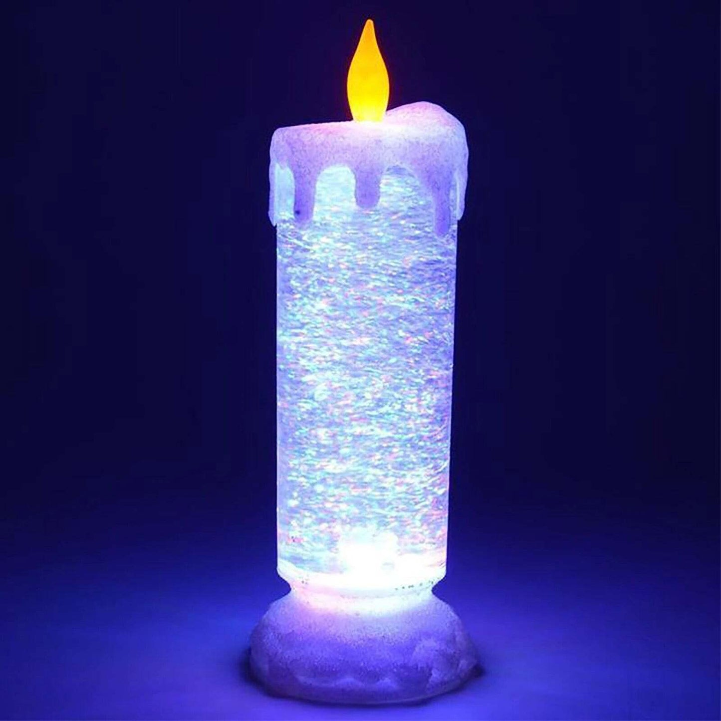 Color Changing Glitter LED Rotating Crystal Candle Light