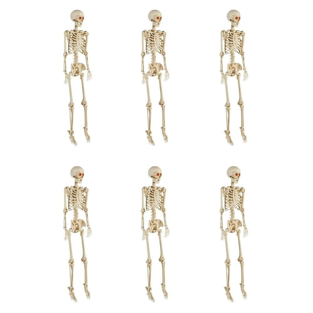 Poseable Pitted Skeleton with LED Eyes (6-Pack)