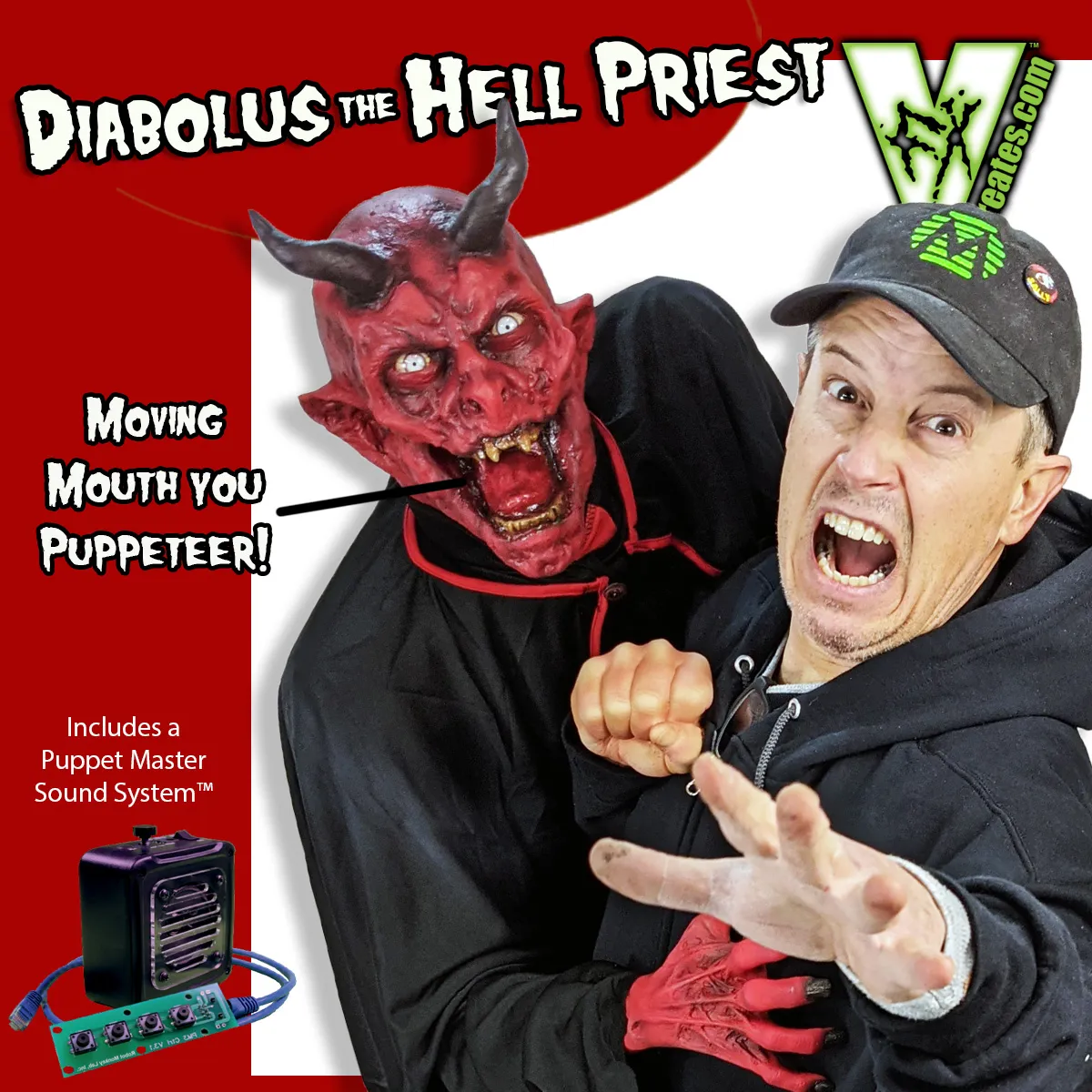 Diabolus the Hell Priest Puppet w/moving mouth