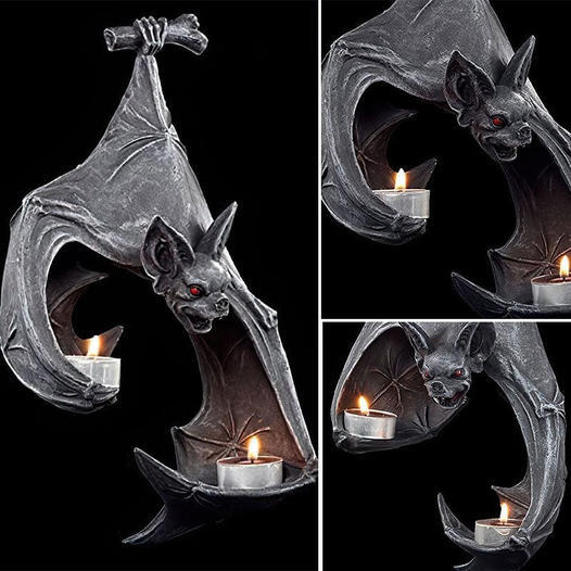 Bat Wall Tealight Candle Holder Hanging Sculpture