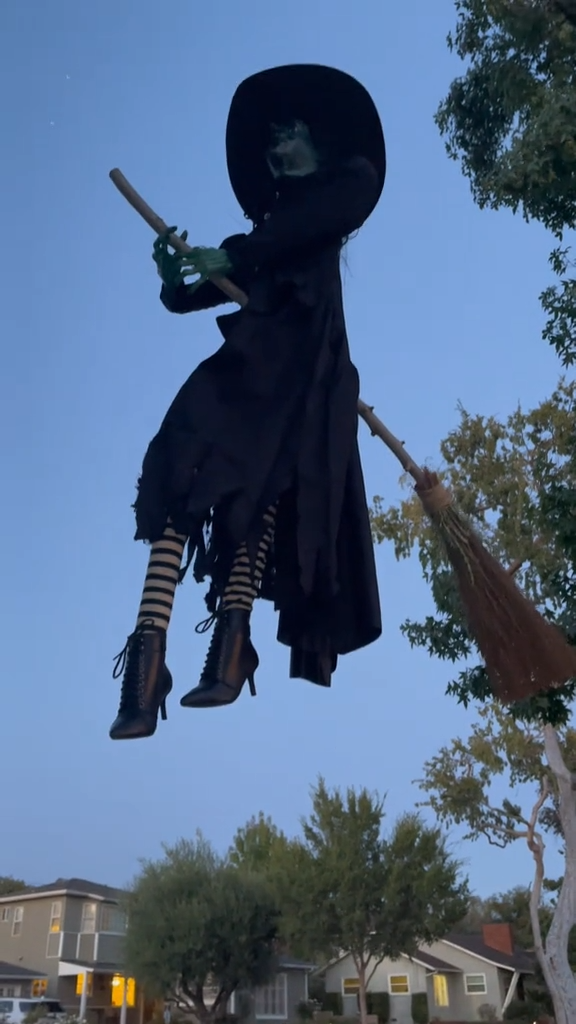 7 ft. LED Hovering Fly Witch