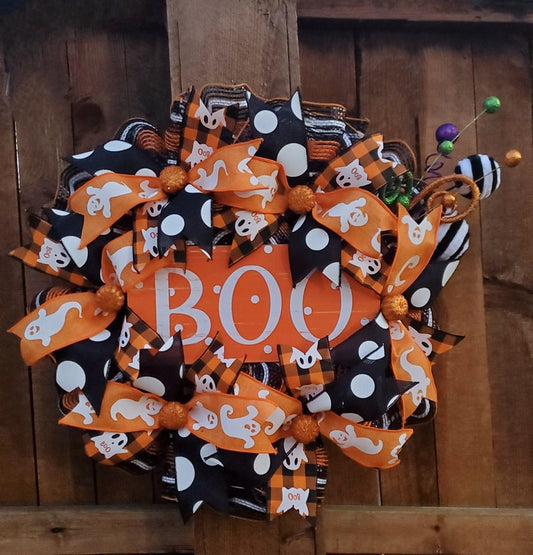 Ghost wreath, halloween front door wreath, halloween wreath for front door, halloween ghost wreath, cute halloween wreath, Halloween decor