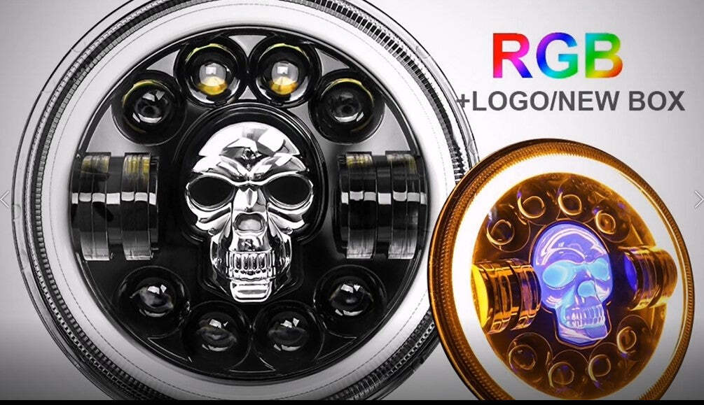 🔥FREE SHIPPING - 7 inch Skull LED Headlights