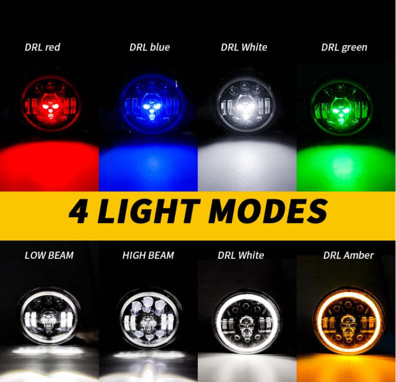 🔥FREE SHIPPING - 7 inch Skull LED Headlights
