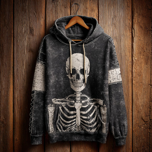 Halloween Skeleton Art Laundry For Old Hoodies