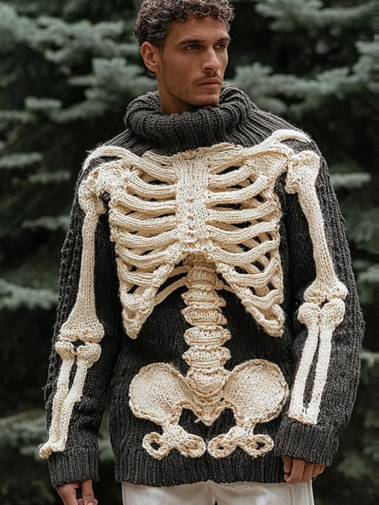 Men's Anatomy Art: Making Old Black High Collar Sweater