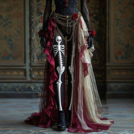 Women's Vintage Skeleton Art Casual Leggings