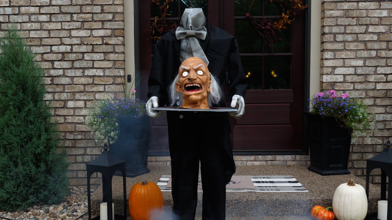 Head on a Platter Butler Halloween Decoration