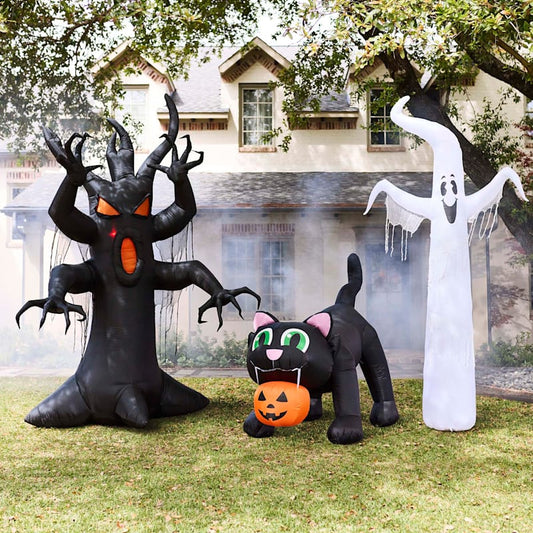 (HI32) Fire & Ice Scary Black Tree, 12'