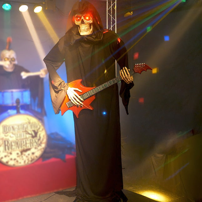 6-ft Bluetooth Reaper Band LED Guitar Player Animatronic