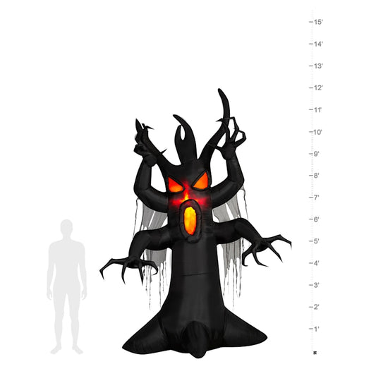 (HI32) Fire & Ice Scary Black Tree, 12'
