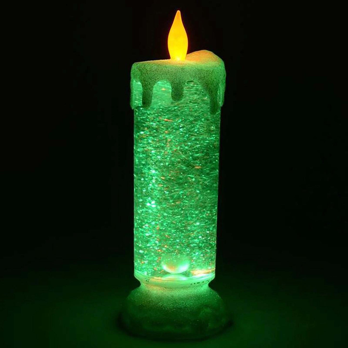 Color Changing Glitter LED Rotating Crystal Candle Light