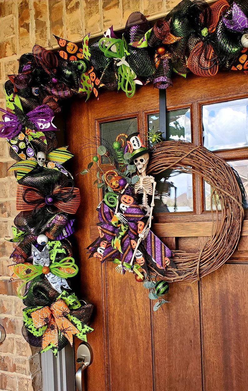 Halloween Garland, mantel garland, staircase garland, fireplace garland, halloween door garland, halloween mantle garland