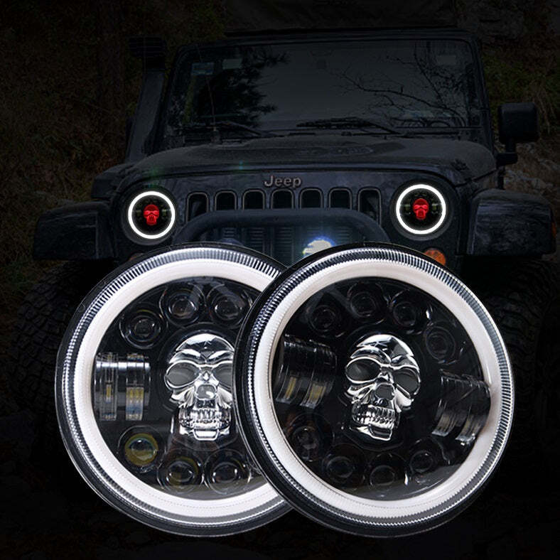🔥FREE SHIPPING - 7 inch Skull LED Headlights
