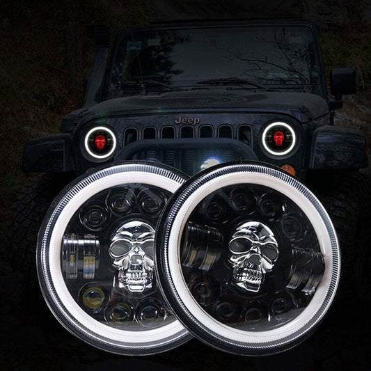 🔥FREE SHIPPING - 7 inch Skull LED Headlights